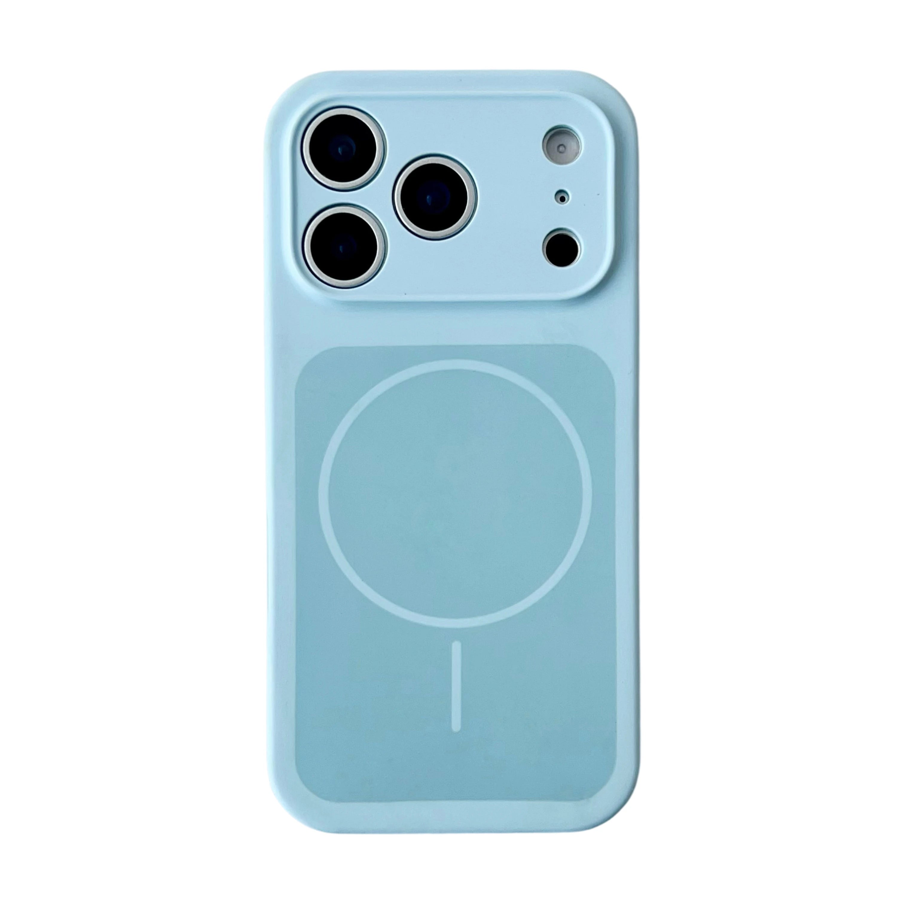 iPhone 17 Pro Max Magnetic Silicone Case - Shock-Absorbing Slim Cover Light Blue Tidesmit
