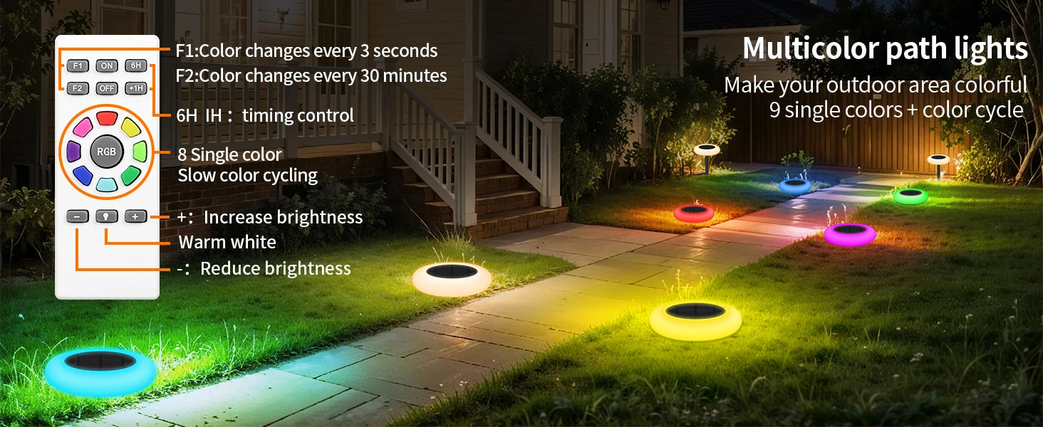 Colorful Solar Lights Outdoor Color Changing Solar Lights Pathway Lights Garden Lights For Landscape Walkway Patio Yard Garden
