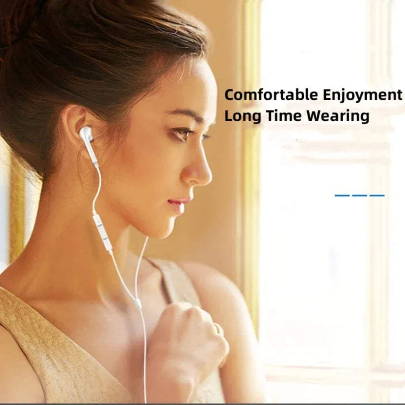 Type C Wired Earphones For in-ear iPhone 17 16 15 Max Xiaomi 14 13 12 11 Pro 3.5mm Headphone Headset Huawei Samsung Phone Tablet Tidesmit