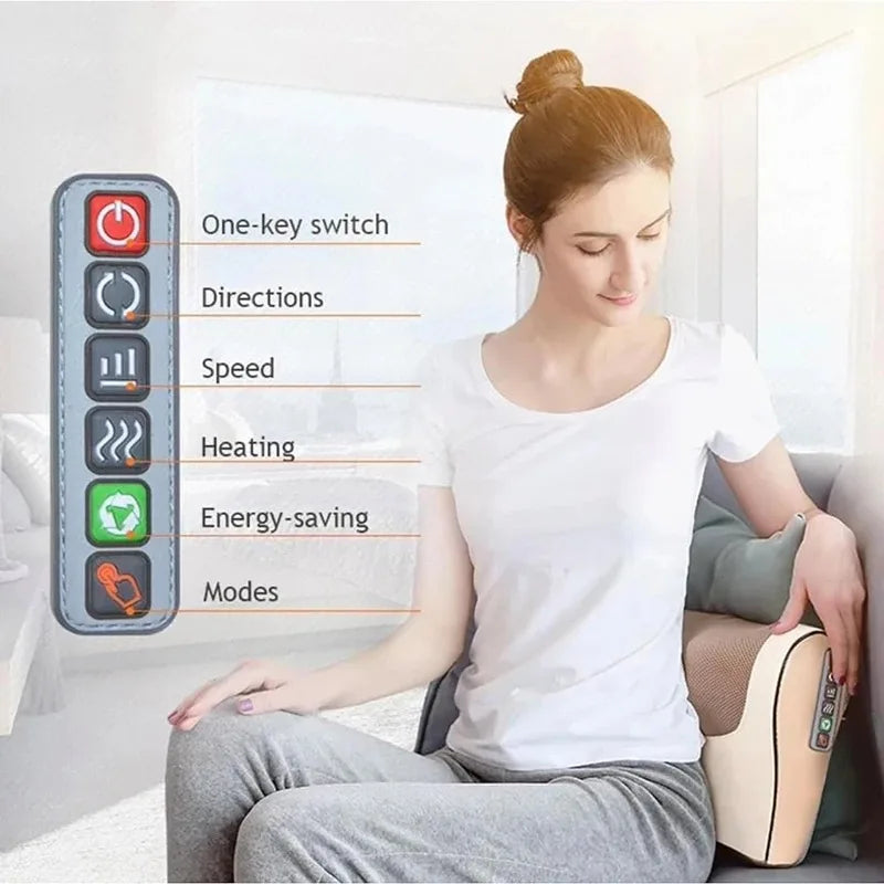 Back Neck Massager with Infrared Heat - Deep Tissue Kneading Therapy Relaxation Treatment Tidesmit