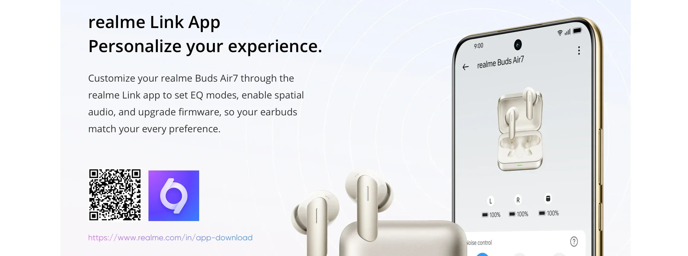 Realme Buds Air 7 Wireless Earphones 52H Battery Life - Tidesmit Tidesmit