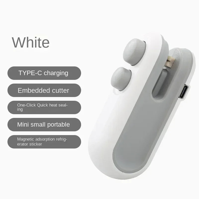 Handheld Bag Sealers USB-C Rechargeable Sealers Food Vacuum Sealers Portable Sealing Machine Mini Plastic Bag Sealers