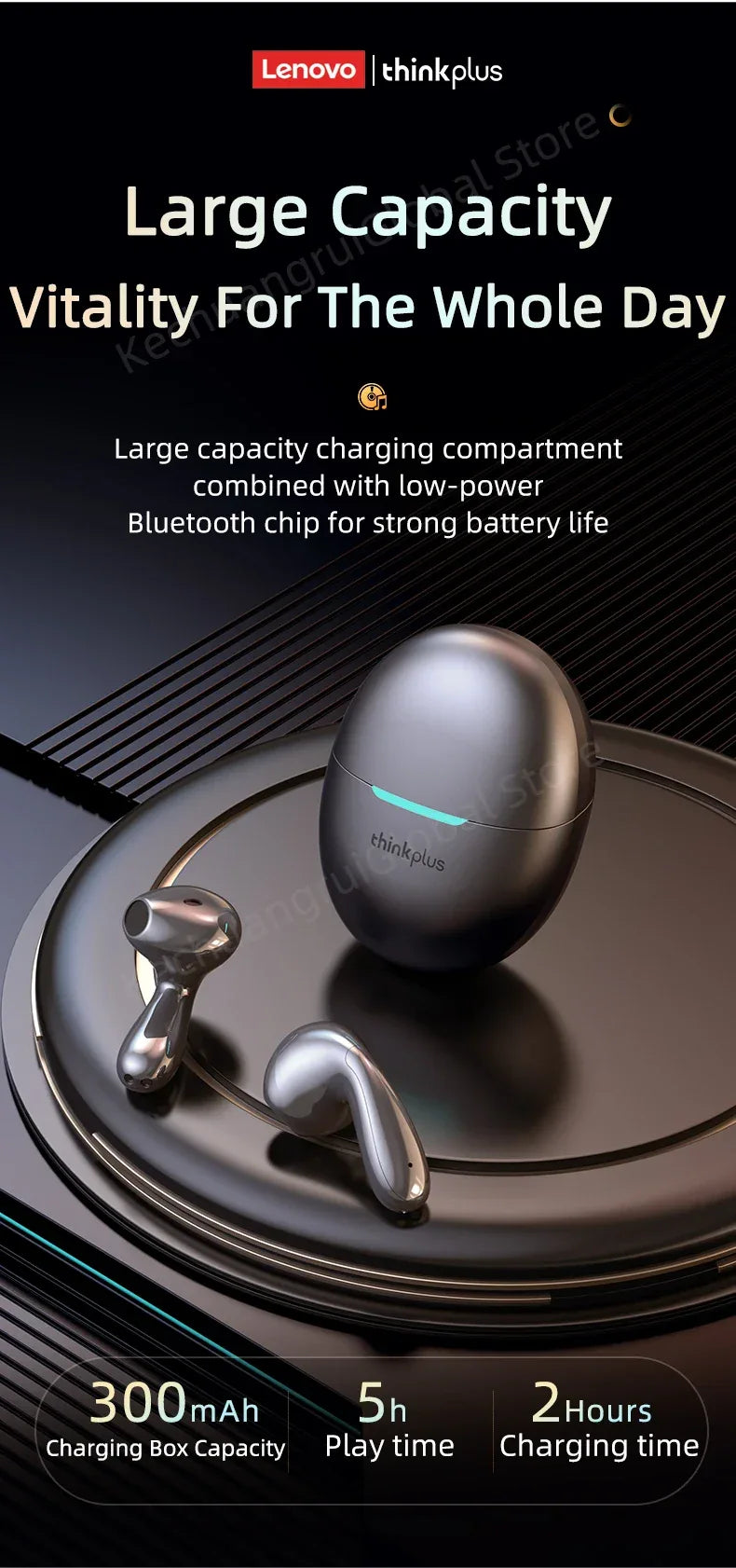 TWS Noise Cancelling Bluetooth Earbuds - Tidesmit Wireless Audio 30H Tidesmit