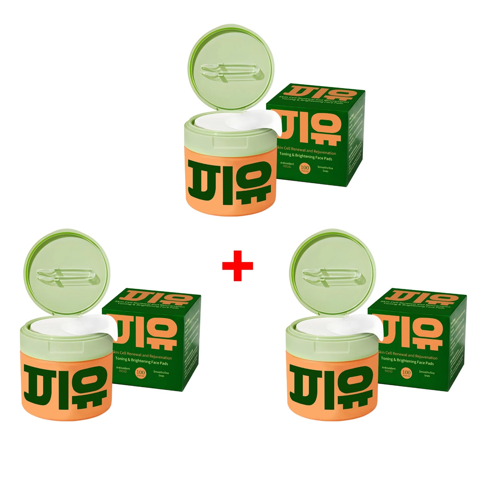 Centella Asiatica Cotton Pads | Gentle Acne Relief Toner Pads (100pcs) Scrubs Treatments 3 x 100pcs boxed Tidesmit