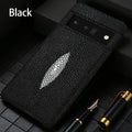 Google Pixel 9 Pro Stingray Leather Case - Slim Shock-Absorbing Cover Black Tidesmit