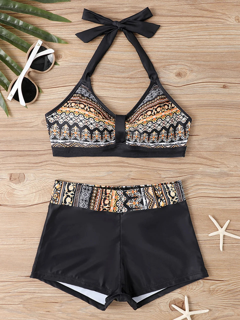 2025 High Waist Bikinis Women Sports Swimwear Print Bathing Suit Female Padded Beach Wear Bathers Swimming Swimsuit Summer