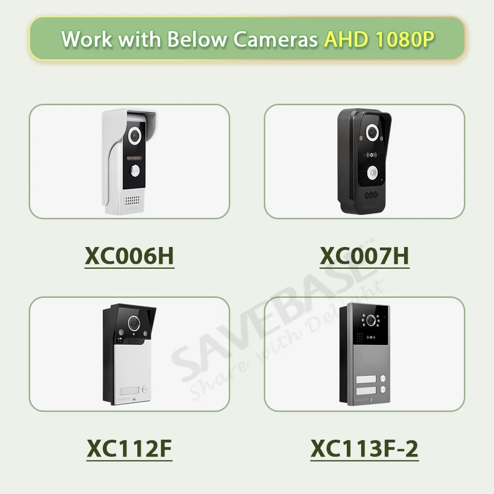 HOMSECUR XM717F 7" Indoor Monitor 1080P 4 Wire  for HDS Video Doorphone Entry Intercom