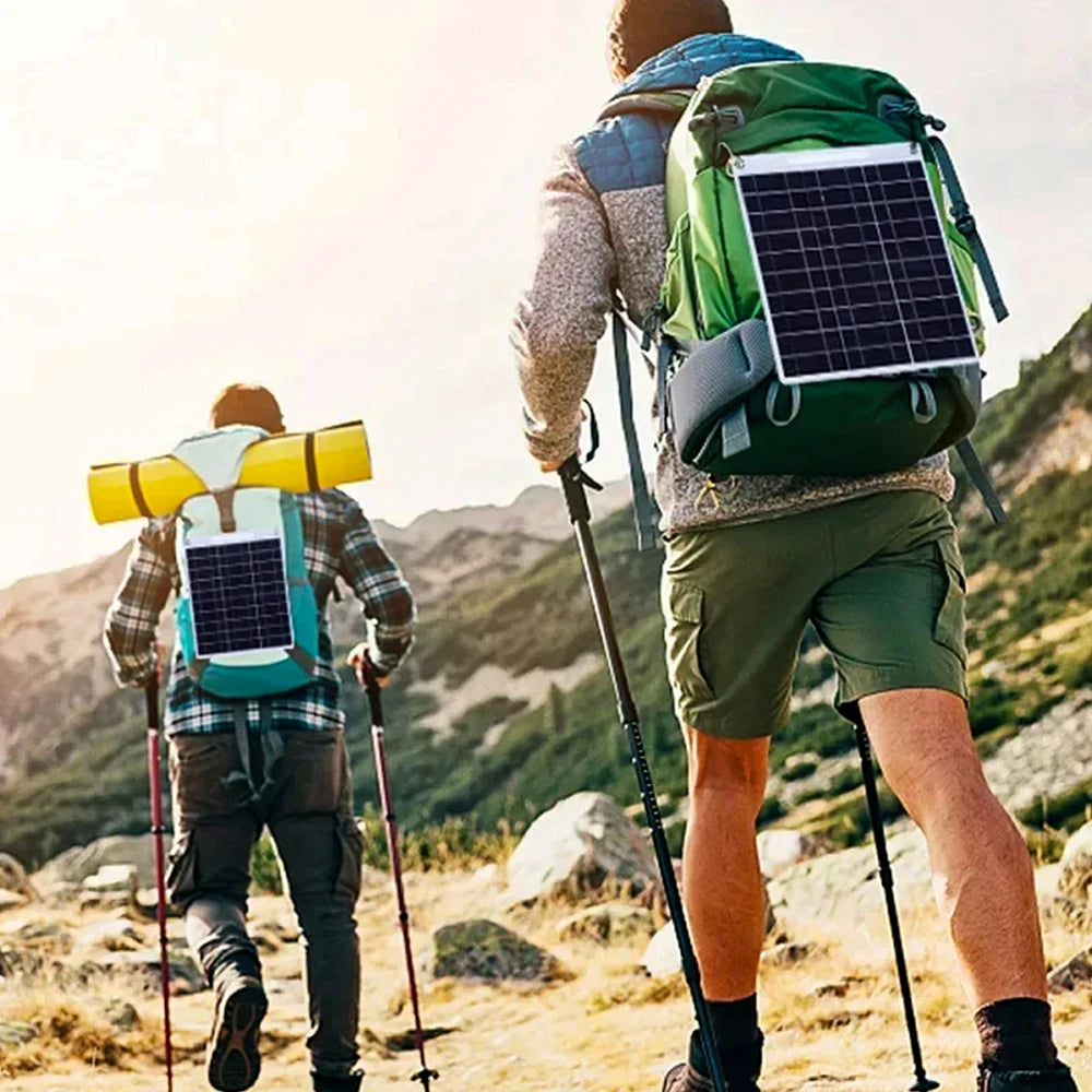 100W Solar Charger with Dual USB Ports, Waterproof & Portable Solar Panel for Outdoor Camping, Hiking, Emergency Devices
