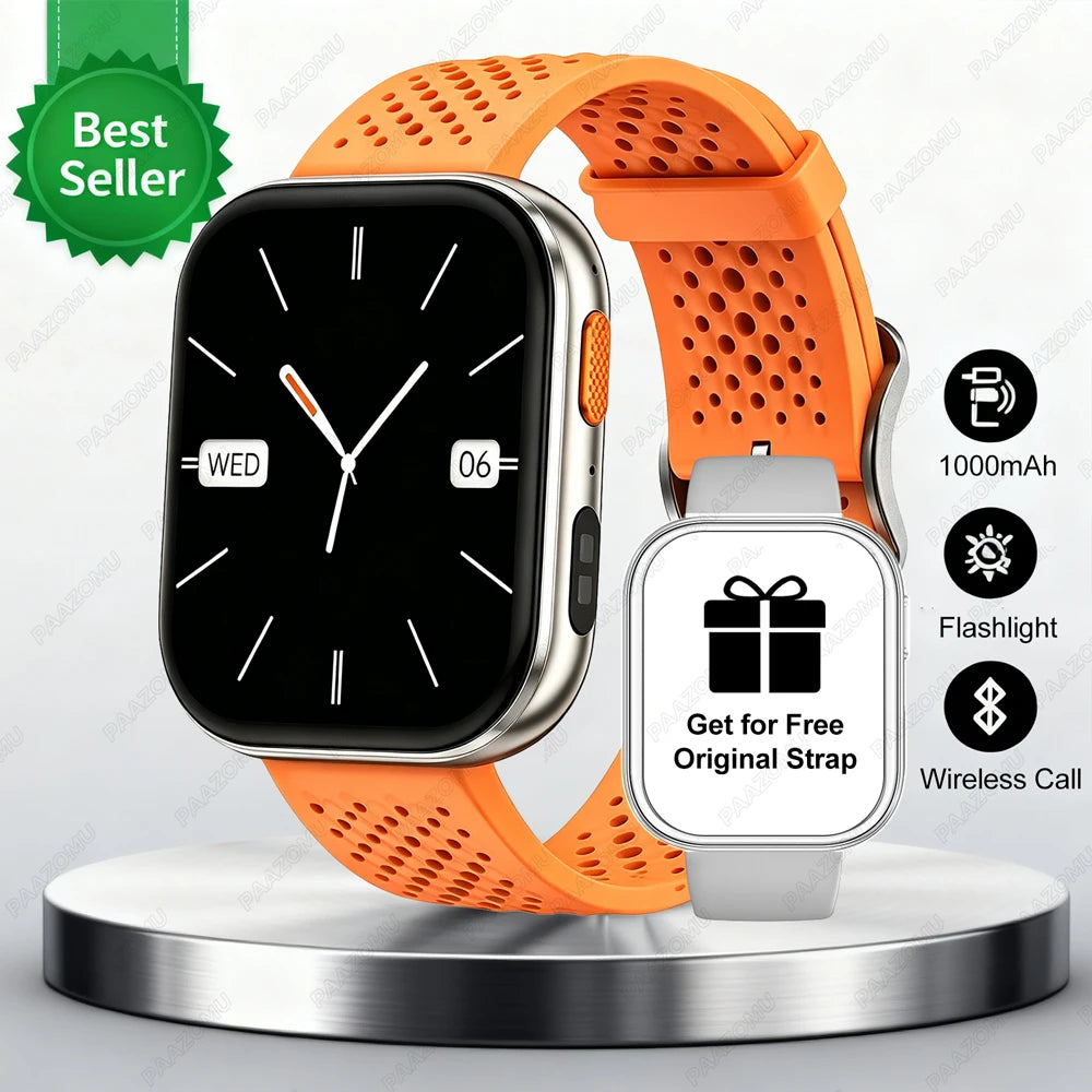New Smart Watches Men 1000mAh Battery Heart Rate Sleep Monitor Bluetooth Call IP68 Waterproof Smartwatch Women For Android iOS