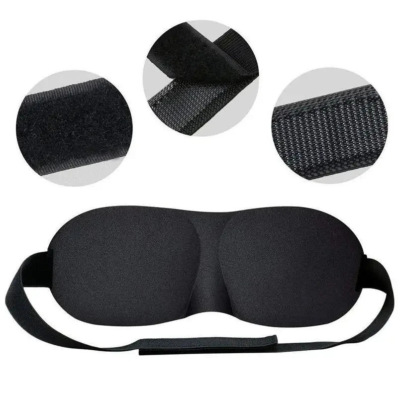 3D Contoured Sleep Eye Mask - Men & Women Light Blocking Concave Blindfold for Deep Sleep Night Vision