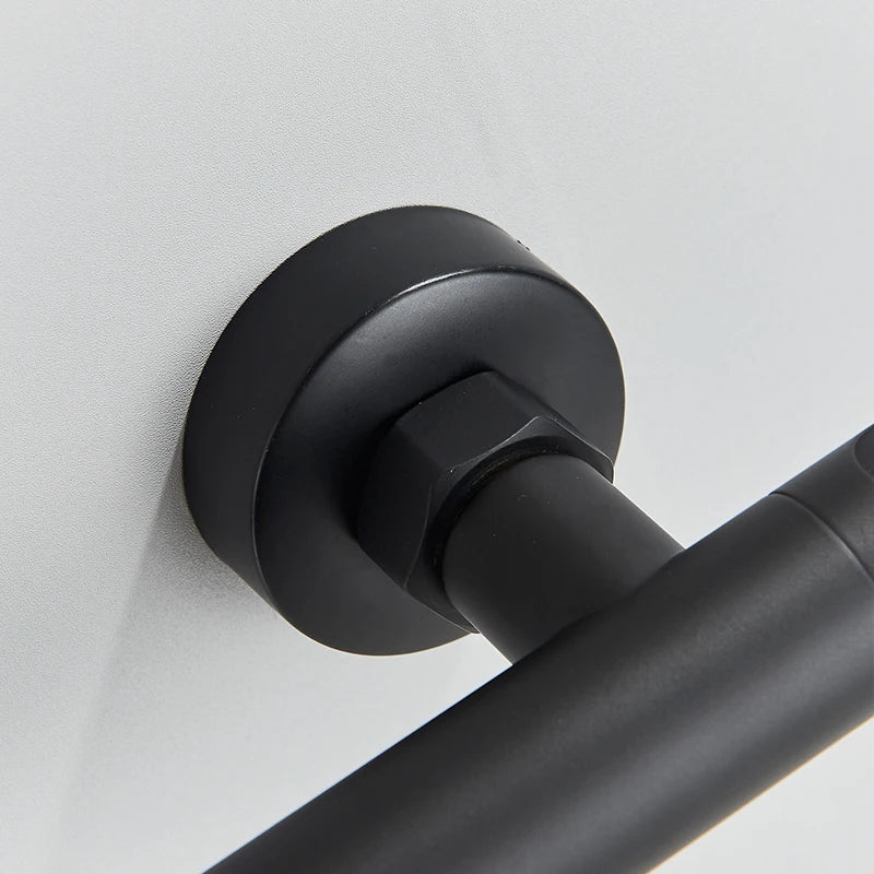 Matte Black Bathtub Faucet Swivel Spout Shower Faucet Wall Mounted Hot Cold Water Mixer For Bathroom Chrome Bath Shower Faucet