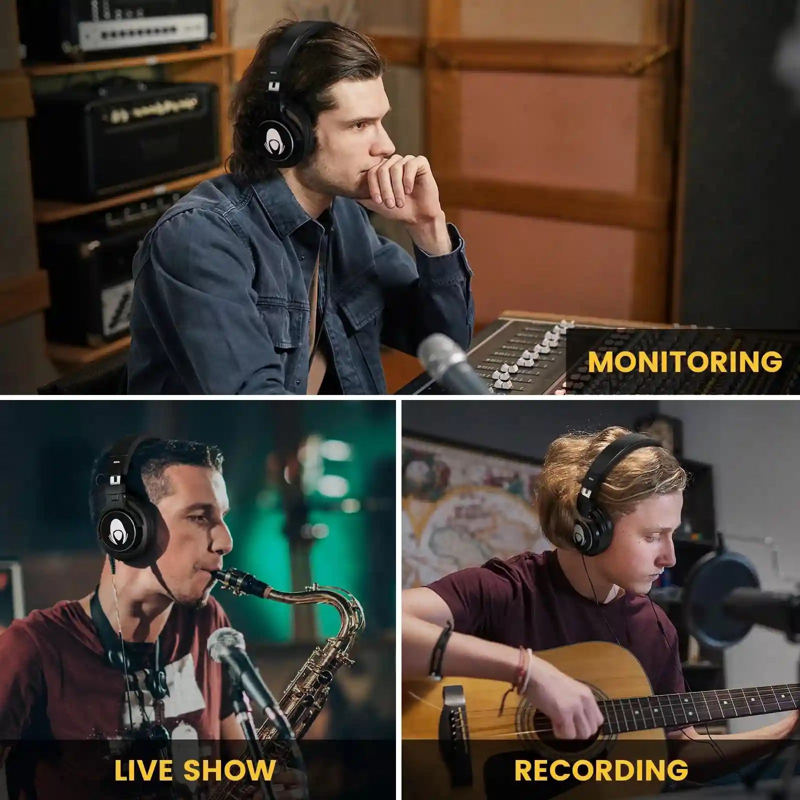 Studio Monitoring Headphones | Wired Over-Ear Audio - Tidesmit W50X Tidesmit