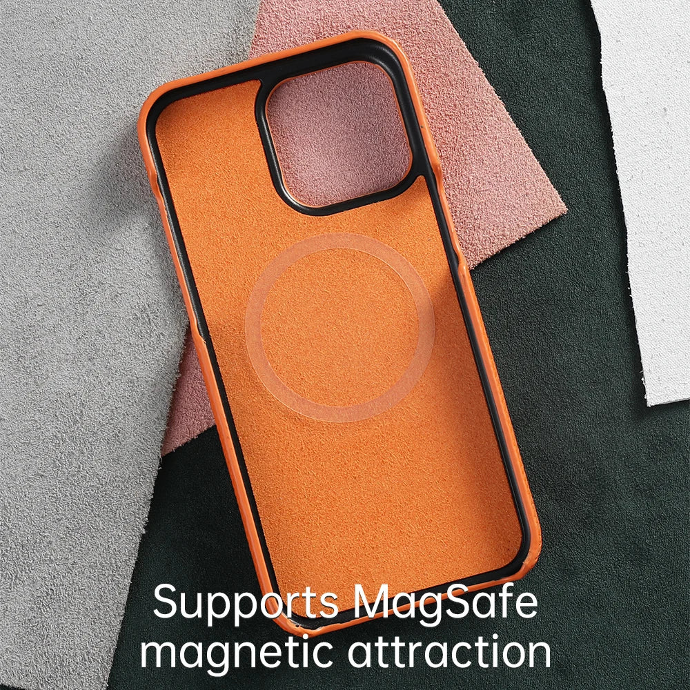 iPhone 16 Pro Max Genuine Leather Case | Slim Shock-Absorbing Cover Tidesmit