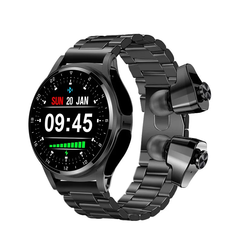 New NFC Smartwatch TWS Bluetooth Headset Two-In-One 1.39HD Display IP67 Waterproof Heart Rate Monitor Male Sports Smartwarch