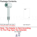 MIJIA high-speed hair dryer package with mint green dryer, user manual, and power adapter for quick hair styling.