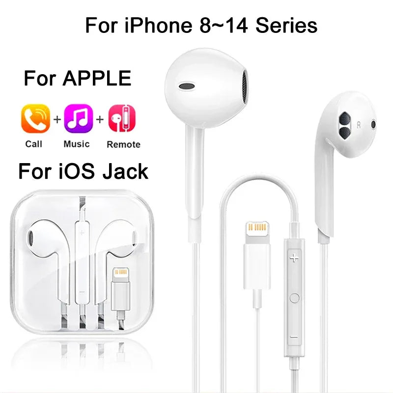 Original Earbuds For iPhone 17 Air 16 15 Pro Max Headphones Type C Wired Earphones For Apple iPhone 14 13 12 11 Pro Max Headset 8-14 Series Jack Tidesmit