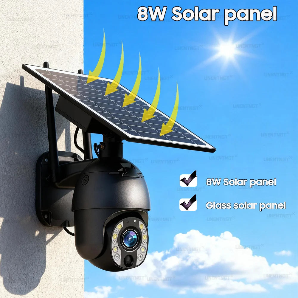 50X Optical Zoom Solar Camera Replaceable Battery 4G SIM/Wifi Home Outdoor Security PTZ Motion Detection/Track Surveillance Cam