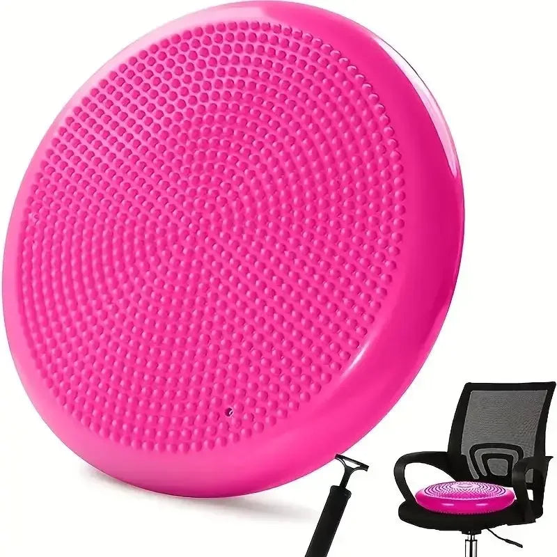 Anti-burst Inflatable Balance Pad Thickened Massage Cushion for Yoga Pilates Home Office Workout Therapy `