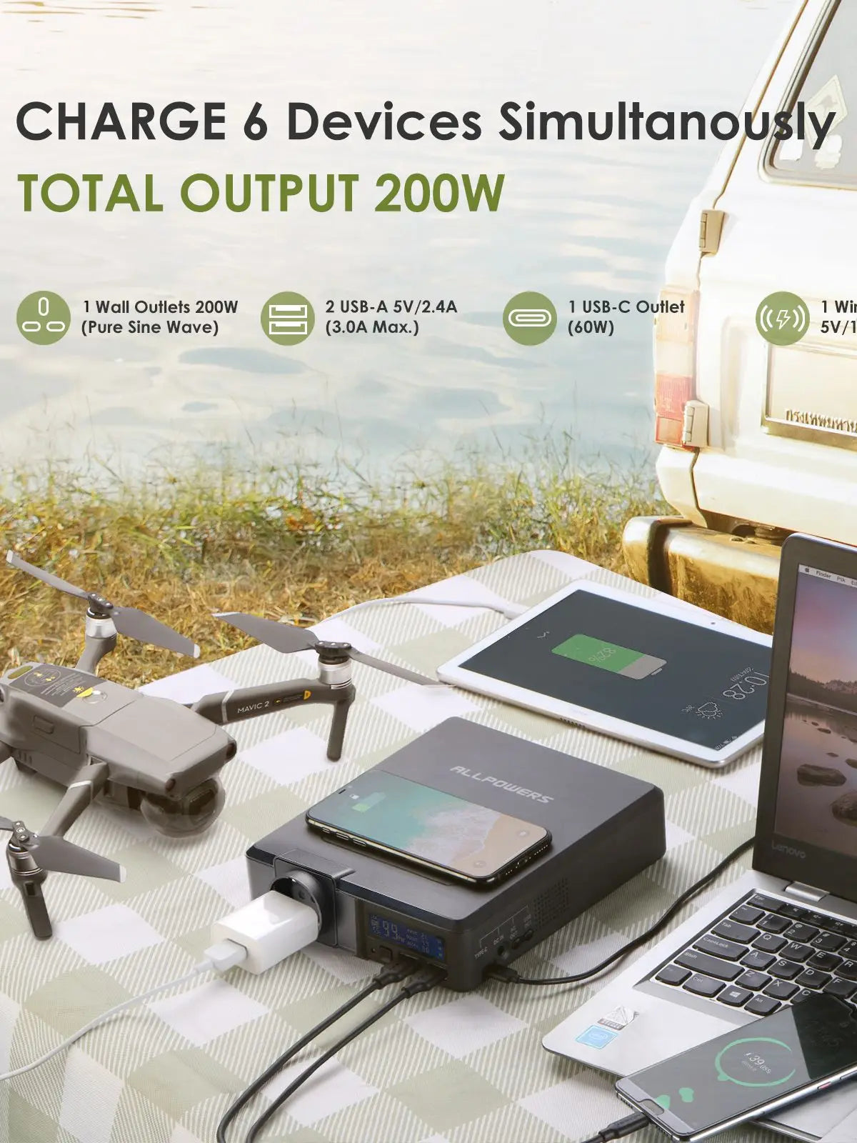 Portable Power Station 41600mAh 200W PD Fast Charging Battery Tidesmit