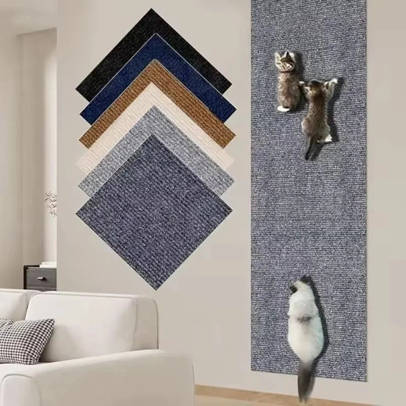 DIYSelf-Adhesive Cat Scratching Mat Trimmable Cat Carpet Cat Scratching Carpet Corner Wall Cat  Scratch Sofa Furniture Protector