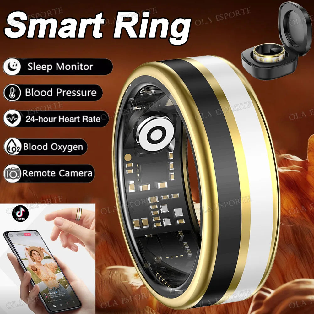 Bluetooth Smart Ring Men Women Heart Rate Blood Oxygen Health Monitor Gesture Control Waterproof Sports Various styles Smartring