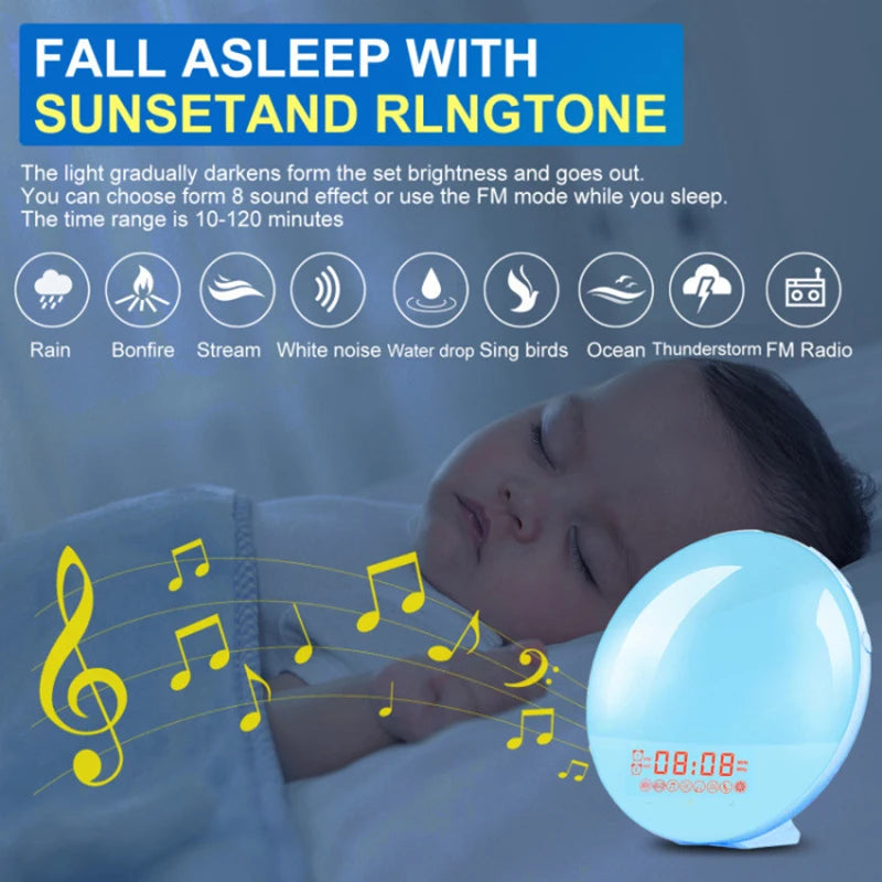 Wake Up Light Alarm Clock with Sunrise Simulation & FM Radio Tidesmit