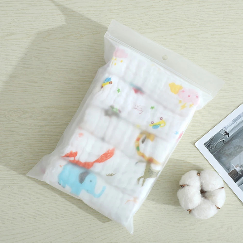 Happyflute 30*30CM 6Layer Soft Gauze Baby Cotton Plain Color Face Towel Children's Square Handkerchief Saliva Towel