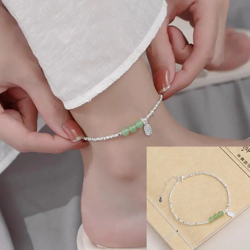 925 Sterling Silver Koi Fish Anklet Rope for Women Girl Cute Fashion Summer Jewelry Dropshipping Wholesale