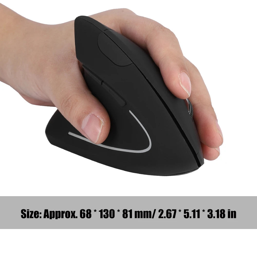 Left Handed 2.4GHz Wireless Optical Mouse USB Ergonomic Vertical Optical Mouse for PC Computer Laptop