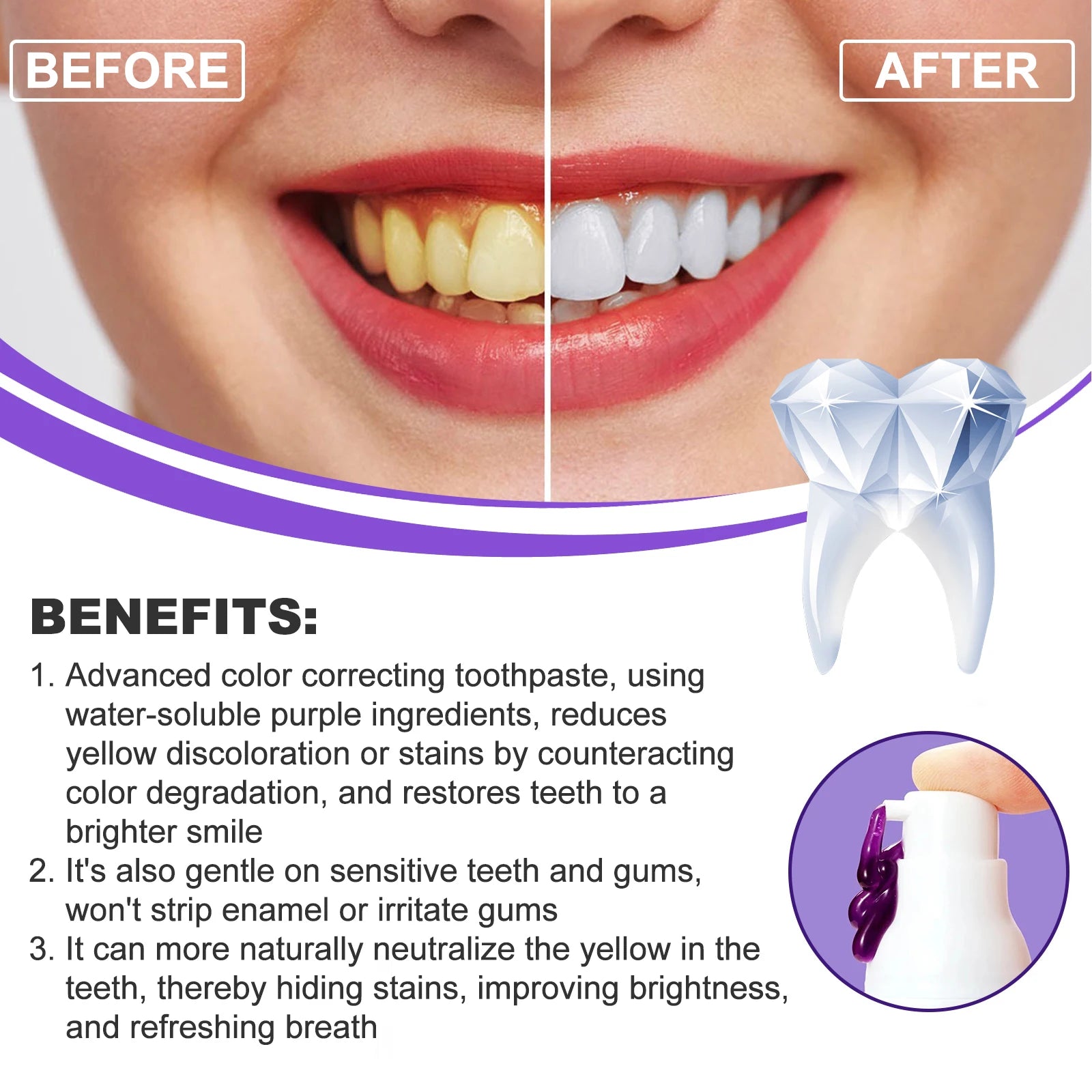 Tidesmit EELHOE Smiles Bright White Refining Serum 30ml teeth whitening mousse with nano-hydroxyapatite and xylitol