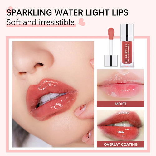 Crystal jelly lip oil for moisturizing, plumping, and glossy tinted lips with a high-shine, water-light texture.