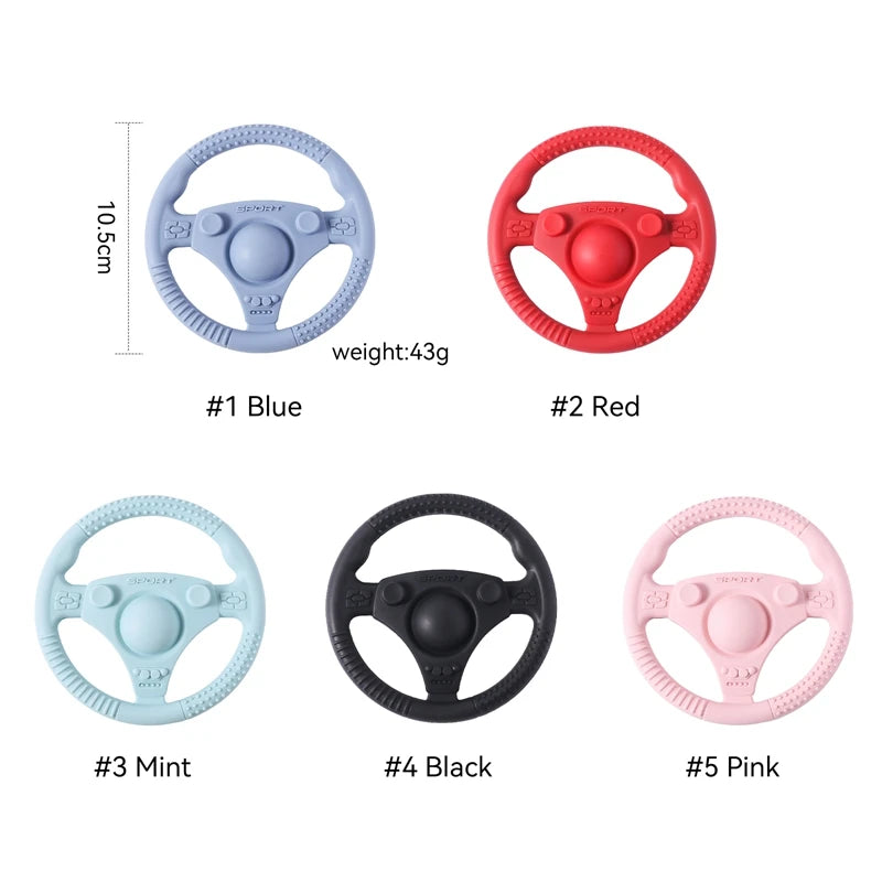 1PC Baby Food Grade Silicone Car Steering Wheel Nursing Teething Toys BPA Free Silicone Teether Toys For Newborn Teething Toys