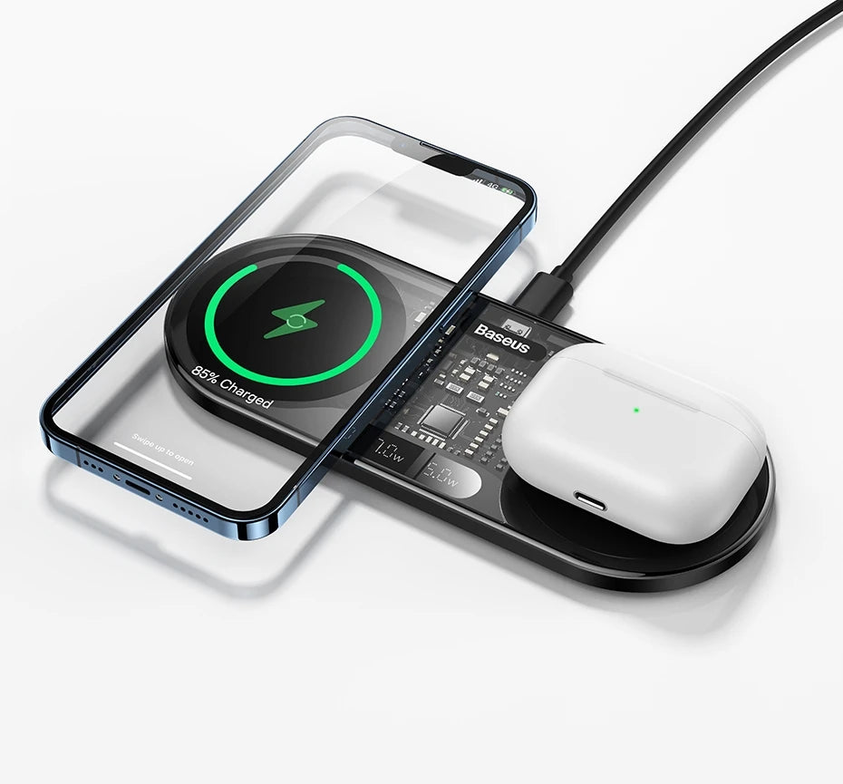 20W Dual Wireless Charger Pad for iPhone and Samsung Qi Certified Tidesmit