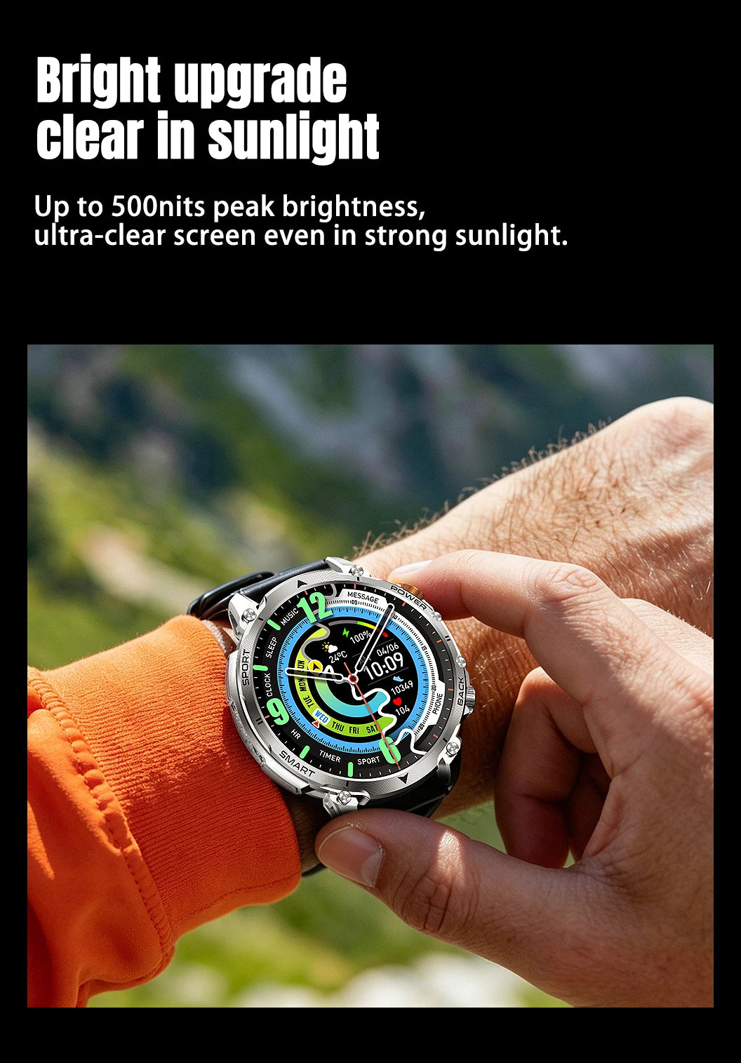 New outdoor GPS path 1.46"100+sport Bluetooth calling Smart Watch IP68 Waterproof Sports Run tracker Outdoors Compass Smartwatch