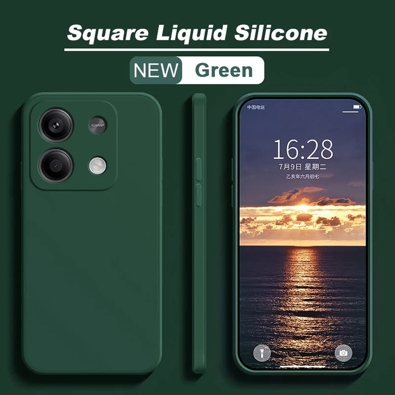 Redmi Note 13 Liquid Silicone Case - Slim Shock-Absorbing Cover Dark green Tidesmit