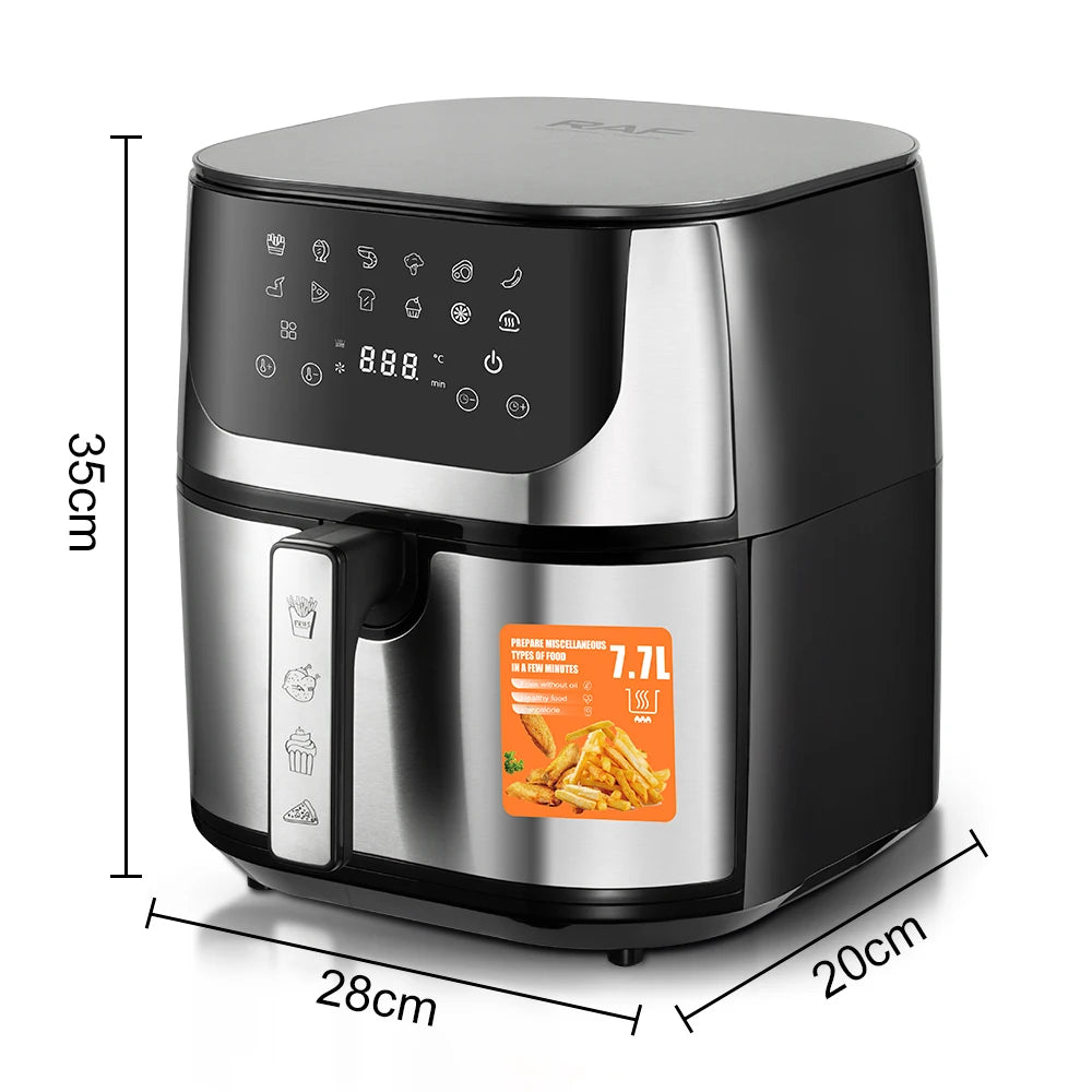 RAF Multifunctional Stainless Steel Air Fryer Touch Screen 1800w High Quality Air Fryer Machine Home Use Easy Clean