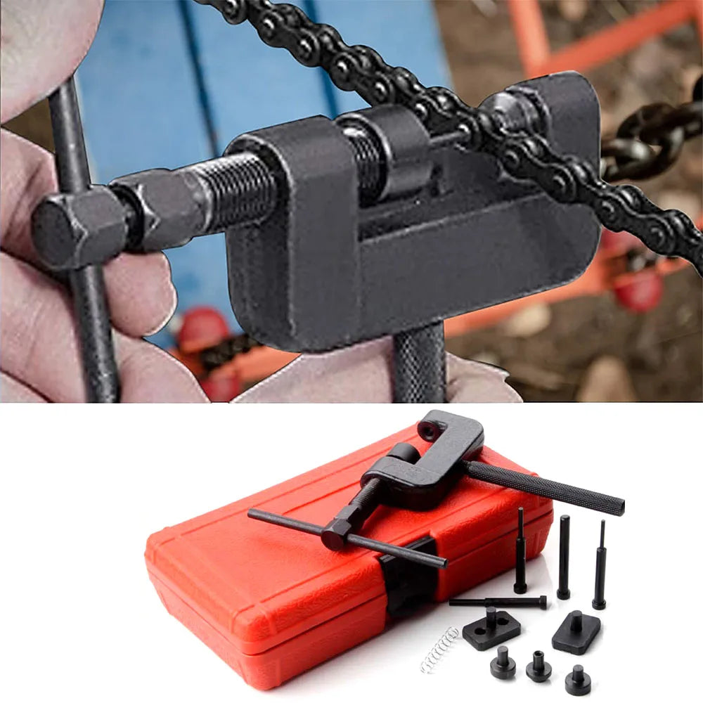 Podofo 13PCS Motorcycle Timing Chain Breaker Tool Kit Chain Riveter Cutter Remover Set with Storage Case for Bike ATV Cam Drive Chain #35-#630 Chrome Vanadium Steel