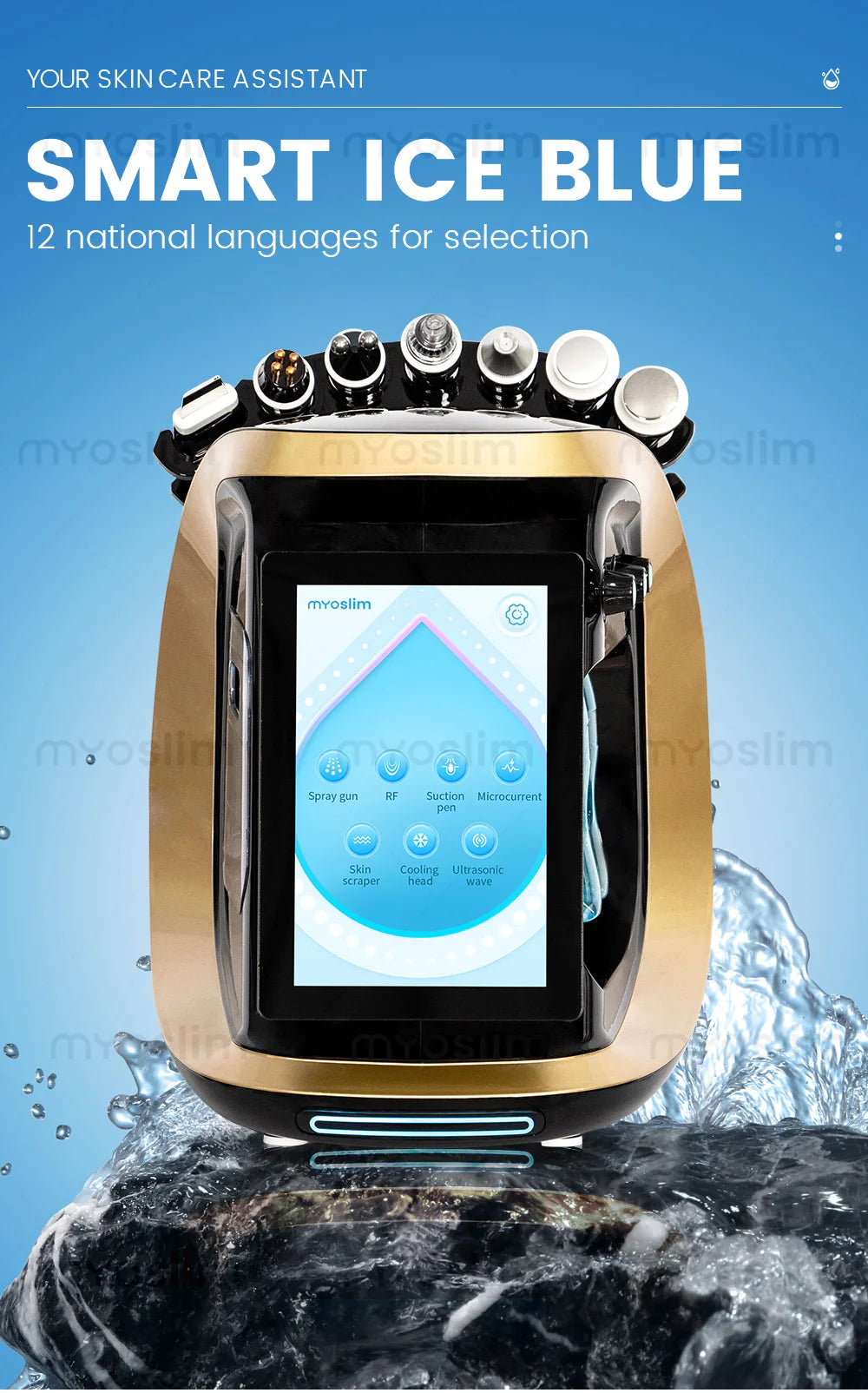 7-in-1 Hydra Facial Machine for Professional Deep Pore Cleansing Back Massage Instrument Tidesmit