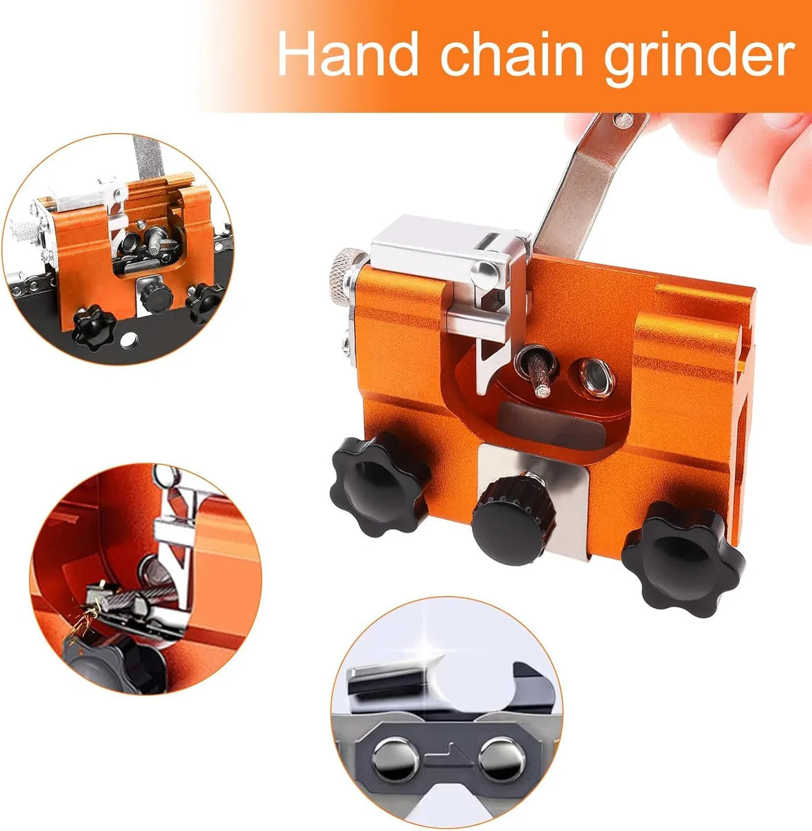 Fast  Chain Sharpener, Chainsaw Sharpener Kit, Portable Hand Crank Chainsaw Chain Sharpener Set, for All Kind Of Chain Saws