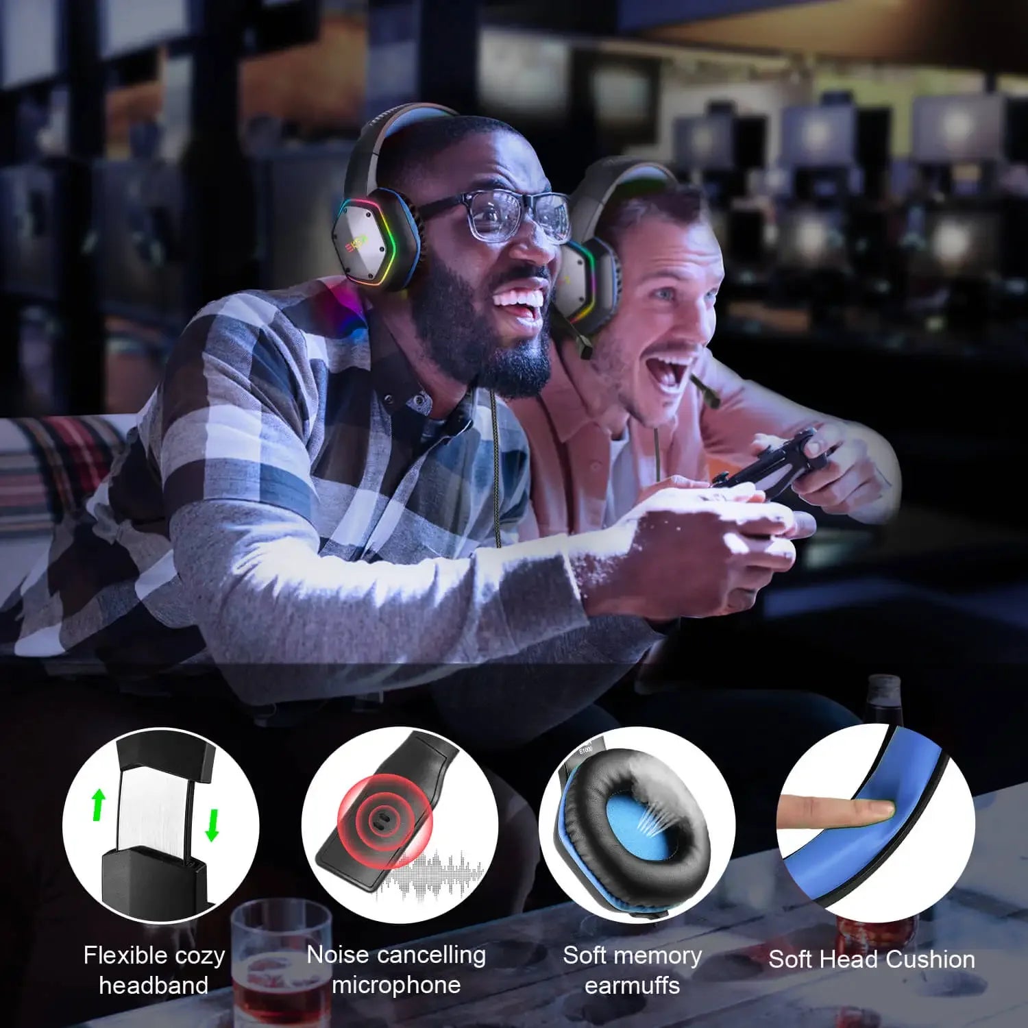 Tidesmit E1000 Gaming Headset with 7.1 Surround Sound - Wired Tidesmit