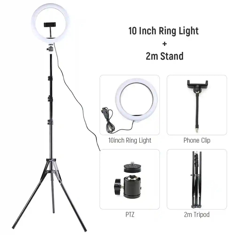 LED Ring Light with Tripod Stand for Pro Content Creation | Tidesmit 26CM kit 5 Tidesmit