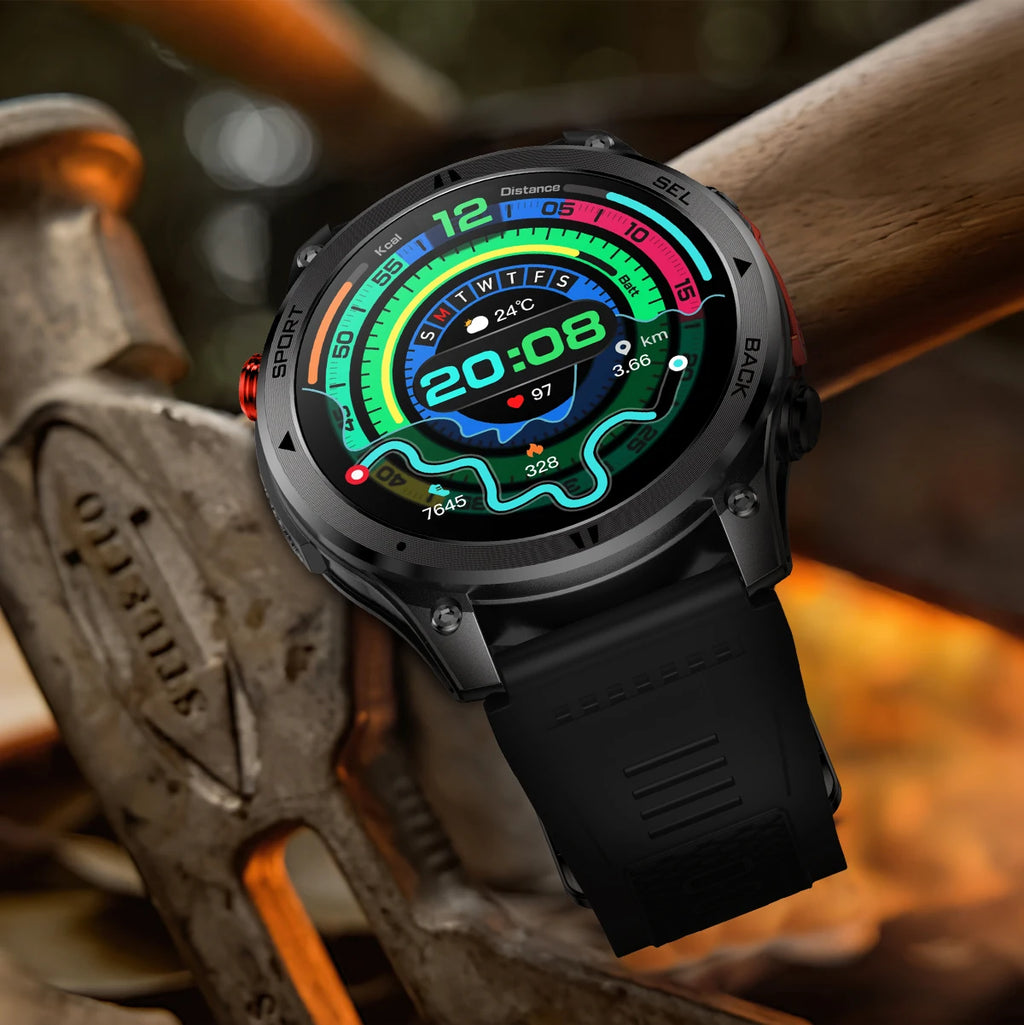 LIGE 2026 New GPS Path Smart Watch 530mAh Battery IP68 Waterproof Sports Run Tracker BT Call Outdoor Compass Military Smartwatch