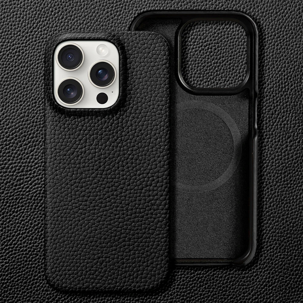 iPhone 16 Pro Max Genuine Leather Case | Slim Shock-Absorbing Cover Tidesmit