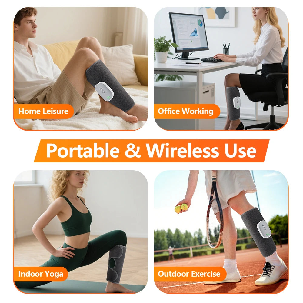 Electric Calf Massager with Heat – Rechargeable Wireless Muscle Relief Body Shaping Massage Equipment Tidesmit