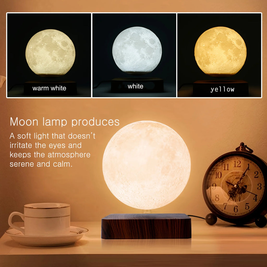 Levitating Moon Lamp | 3D Magnetic Floating LED Light by Tidesmit Tidesmit