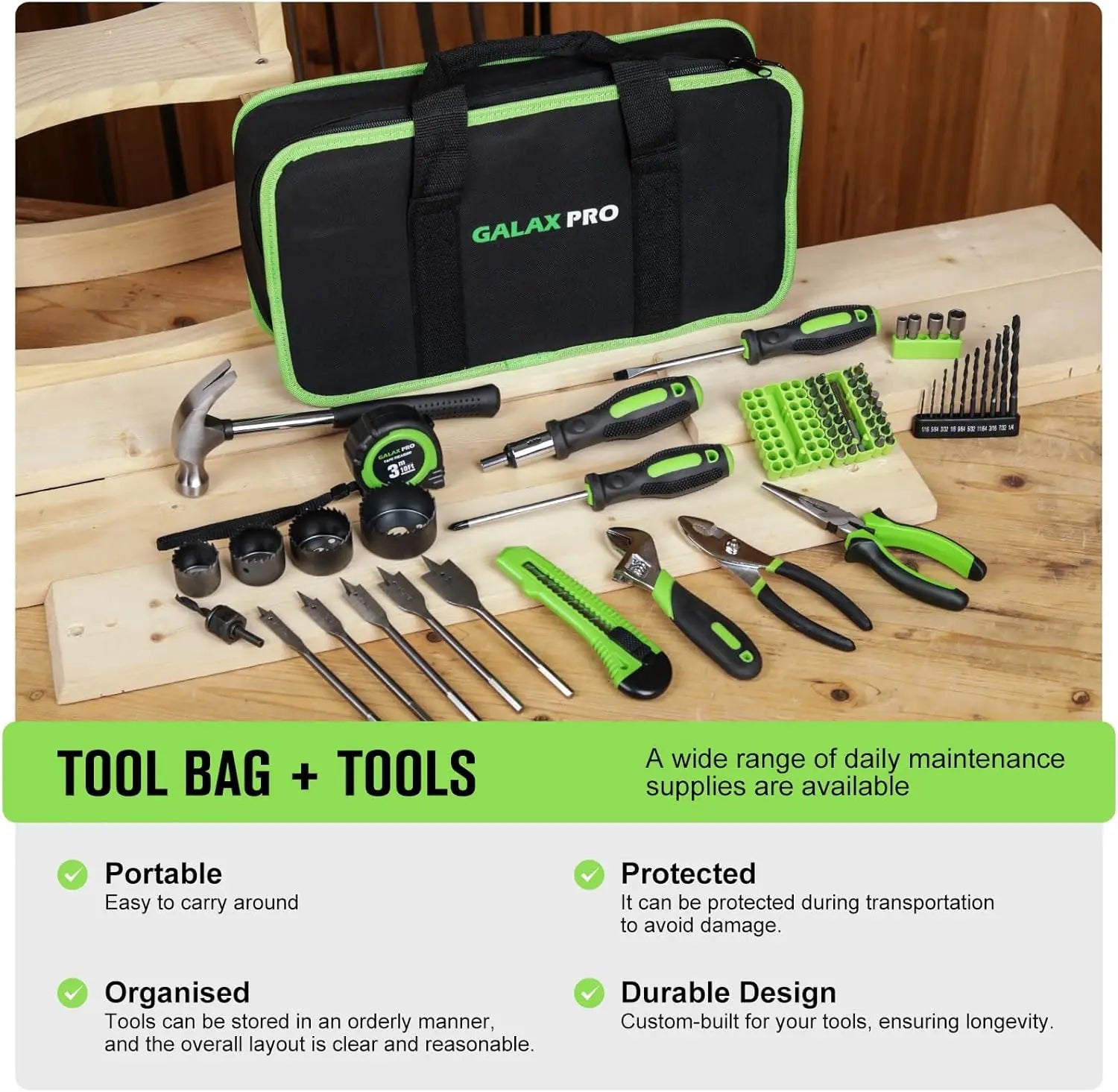 GALAX PRO 70Pcs Tool Kit, Durable Carbon Steel Tool Set with Storage Bag for DIY, Home, Garage, Car, and Hobbies