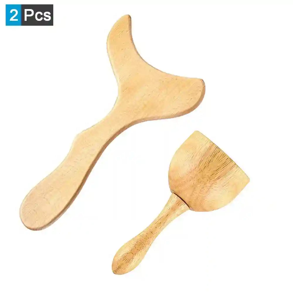 Wood Therapy Massage Roller - Professional Anti Cellulite Guasha Tool Massage Roller 2Pcs 4 Tidesmit