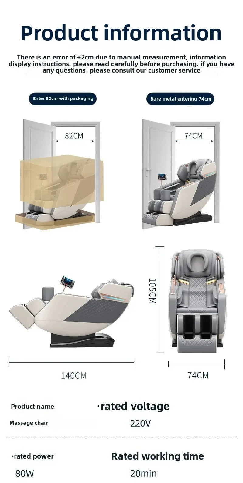 Full Body Zero Gravity Massage Chair with AI Voice Control - Tidesmit Massage Chairs Tidesmit