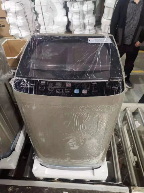 Tidesmit 12kg top load fully automatic washing machine interior stainless steel drum detail view