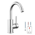 Low-pressure mixer tap – single-handle bathroom mixer tap with a top spout (187 mm) – 360° swivel – for washbasins and small kitchens